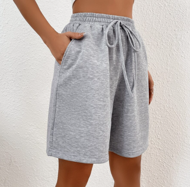 Solid Knot Waist Slant Pocket Shorts
