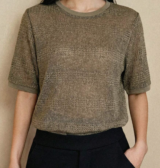 Women's Semi-Sheer Loose Fit Casual Commuter Elegant T-Shirt
